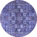 Round Persian Blue Traditional Rug, tr4197blu