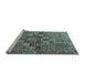 Sideview of Machine Washable Persian Light Blue Traditional Rug, wshtr4197lblu