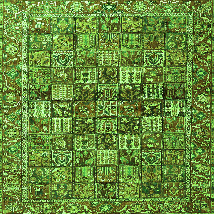 Serging Thickness of Persian Green Traditional Rug, tr4197grn