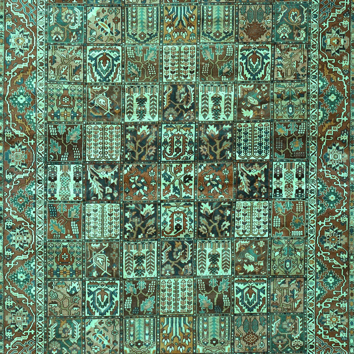 Machine Washable Persian Turquoise Traditional Area Rugs, wshtr4197turq