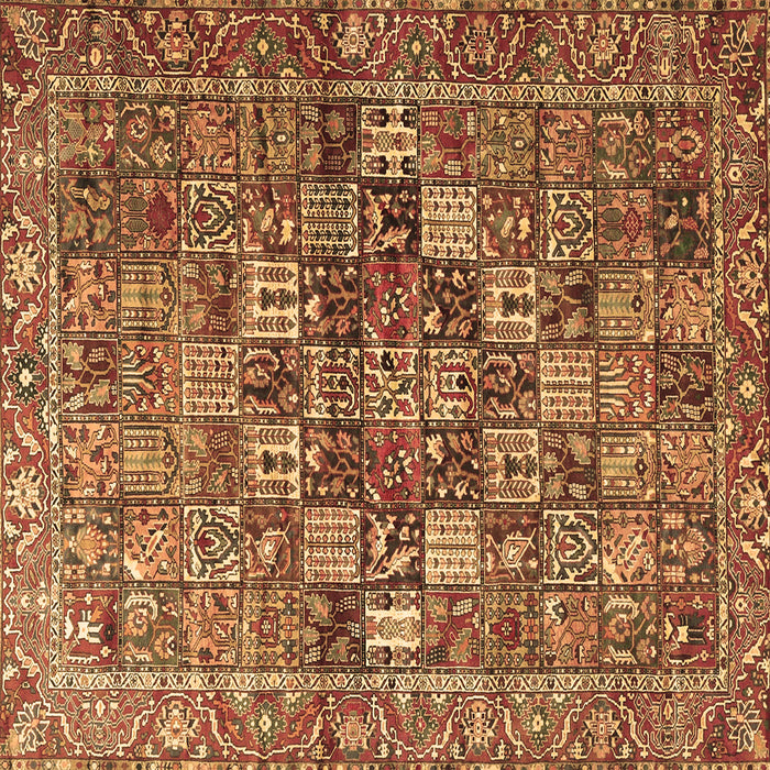 Square Machine Washable Persian Brown Traditional Rug, wshtr4197brn