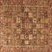 Square Machine Washable Persian Brown Traditional Rug, wshtr4197brn