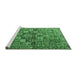 Sideview of Machine Washable Persian Emerald Green Traditional Area Rugs, wshtr4197emgrn