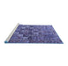 Sideview of Machine Washable Persian Blue Traditional Rug, wshtr4197blu