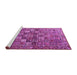 Sideview of Machine Washable Persian Purple Traditional Area Rugs, wshtr4197pur