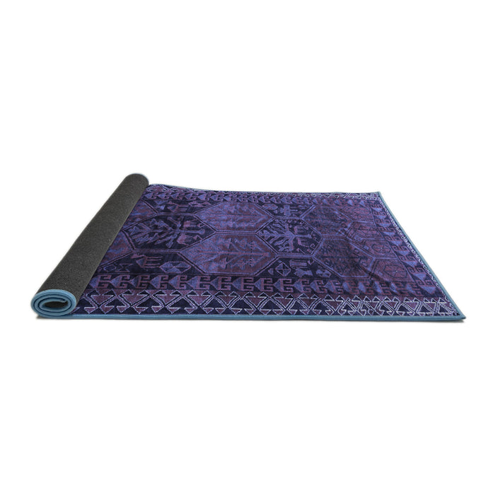 Sideview of Persian Blue Traditional Rug, tr4198blu