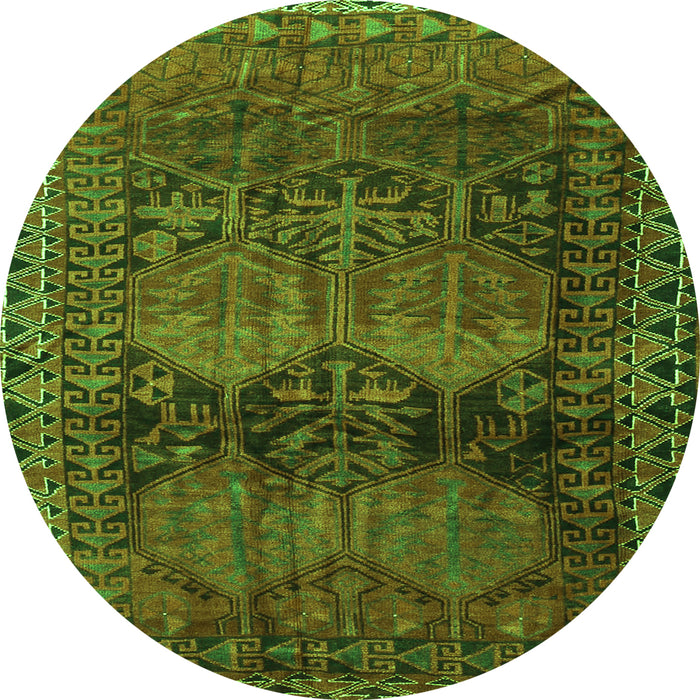 Square Persian Green Traditional Rug, tr4198grn