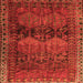 Round Machine Washable Persian Orange Traditional Area Rugs, wshtr4198org