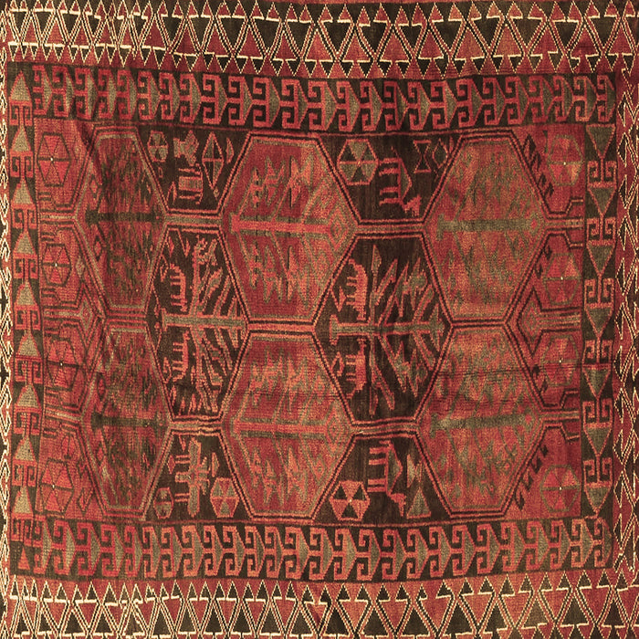 Square Persian Brown Traditional Rug, tr4198brn