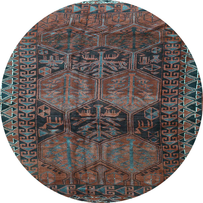 Round Persian Light Blue Traditional Rug, tr4198lblu