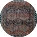Round Persian Light Blue Traditional Rug, tr4198lblu