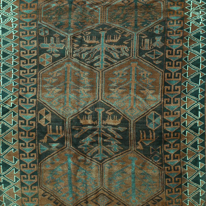 Machine Washable Persian Turquoise Traditional Area Rugs, wshtr4198turq