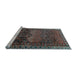 Sideview of Machine Washable Persian Light Blue Traditional Rug, wshtr4198lblu