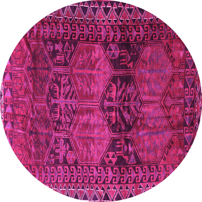 Round Persian Pink Traditional Rug, tr4198pnk