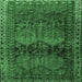 Square Machine Washable Persian Emerald Green Traditional Area Rugs, wshtr4198emgrn