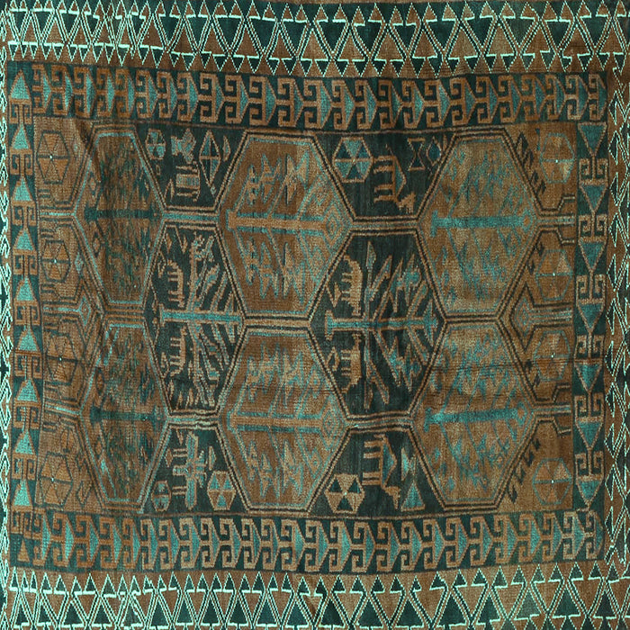 Square Persian Turquoise Traditional Rug, tr4198turq