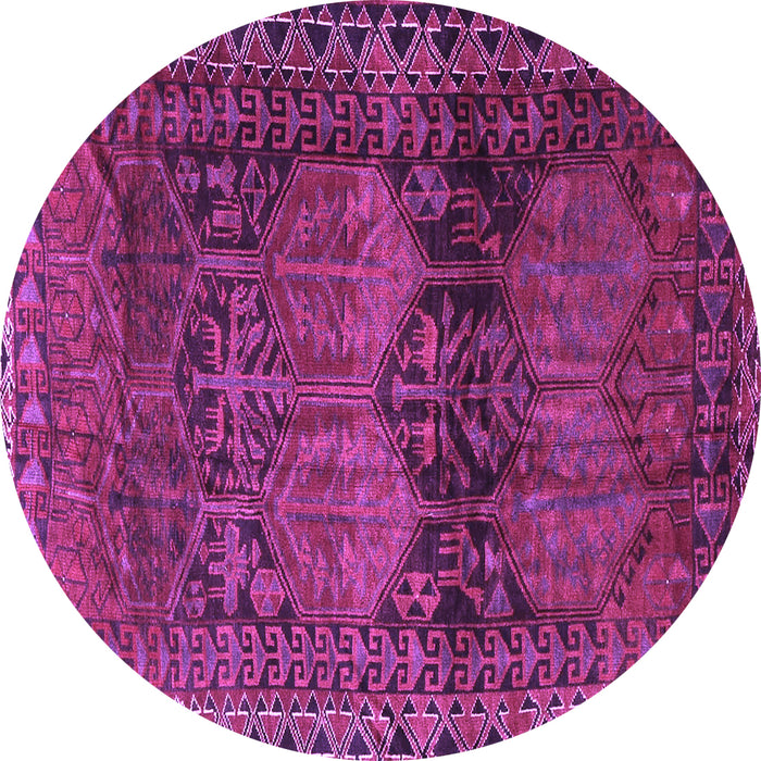Round Persian Purple Traditional Rug, tr4198pur