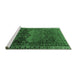 Sideview of Machine Washable Persian Emerald Green Traditional Area Rugs, wshtr4198emgrn