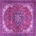 Square Medallion Purple Traditional Rug, tr4199pur