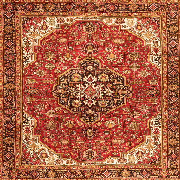 Serging Thickness of Medallion Orange Traditional Rug, tr4199org
