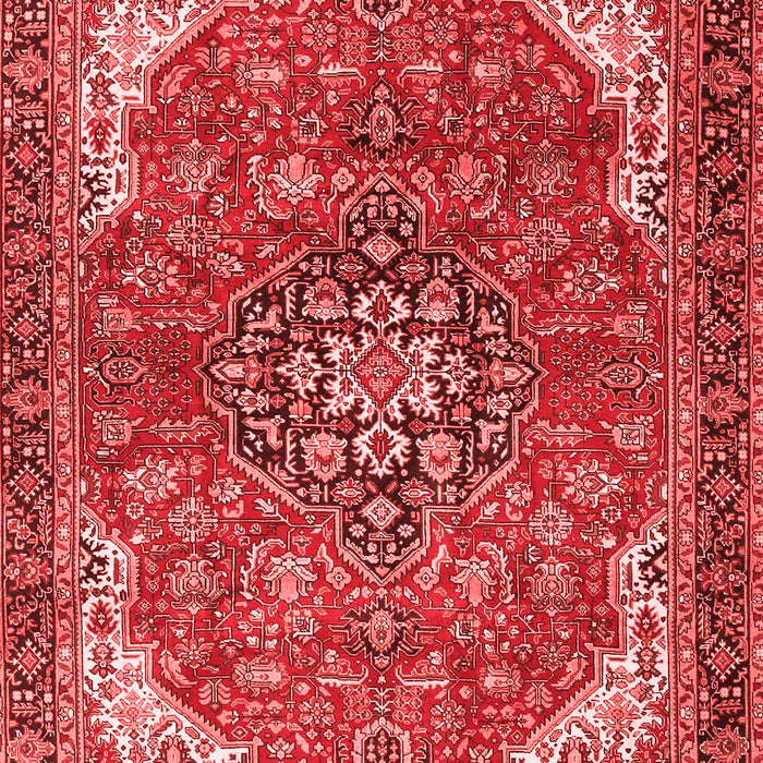 Machine Washable Medallion Red Traditional Rug, wshtr4199red