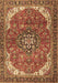 Machine Washable Medallion Brown Traditional Rug, wshtr4199brn