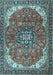 Medallion Light Blue Traditional Rug, tr4199lblu