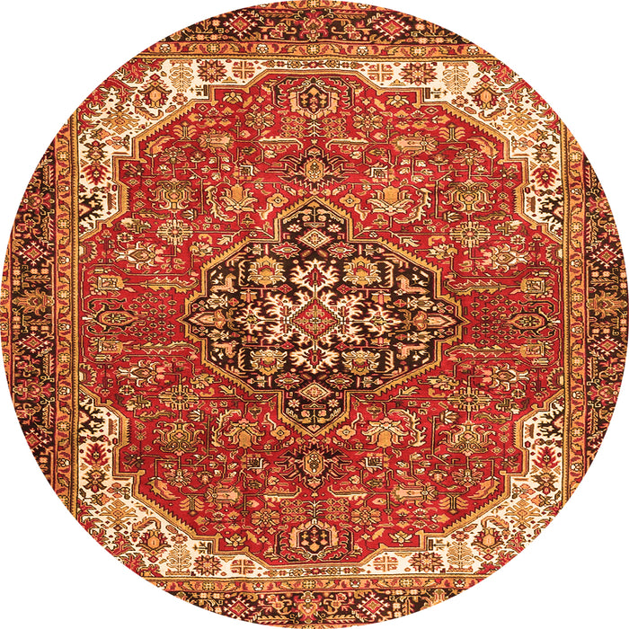 Square Medallion Orange Traditional Rug, tr4199org
