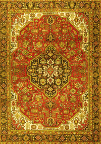 Medallion Yellow Traditional Rug, tr4199yw