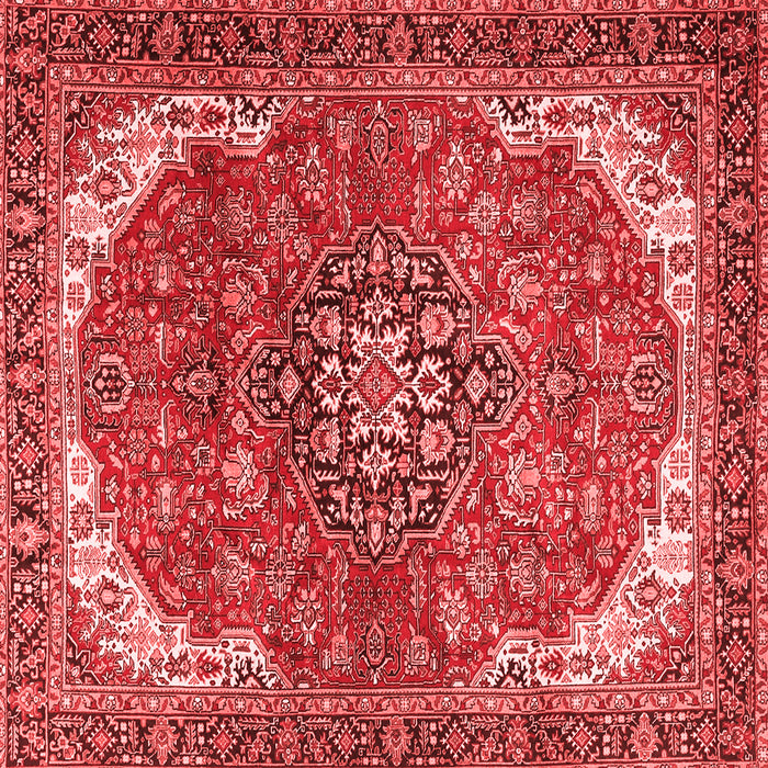 Machine Washable Medallion Red Traditional Rug, wshtr4199red