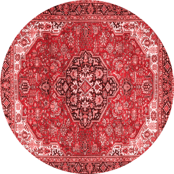 Machine Washable Medallion Red Traditional Rug, wshtr4199red