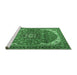 Sideview of Machine Washable Medallion Emerald Green Traditional Area Rugs, wshtr4199emgrn