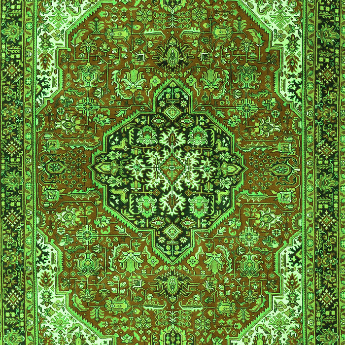 Serging Thickness of Machine Washable Medallion Green Traditional Area Rugs, wshtr4199grn