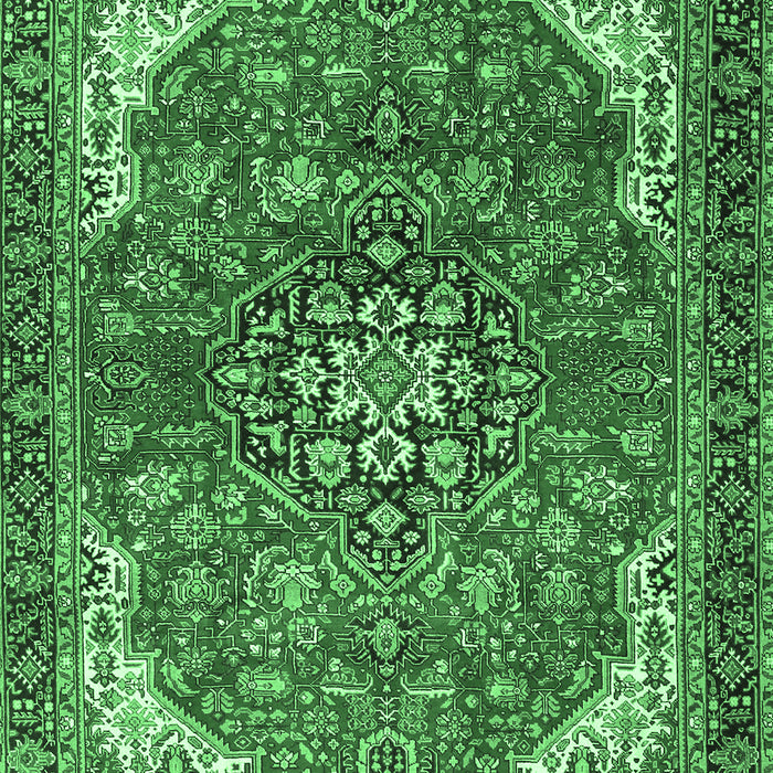 Machine Washable Medallion Emerald Green Traditional Area Rugs, wshtr4199emgrn
