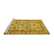 Sideview of Machine Washable Persian Yellow Traditional Rug, wshtr419yw