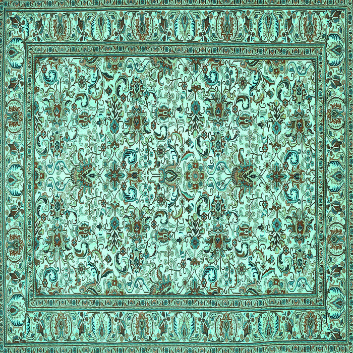 Square Persian Turquoise Traditional Rug, tr419turq