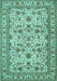 Machine Washable Persian Turquoise Traditional Area Rugs, wshtr419turq