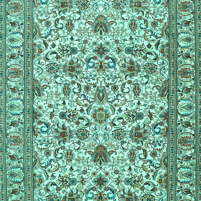Machine Washable Persian Turquoise Traditional Area Rugs, wshtr419turq