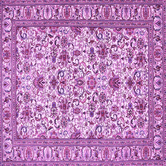 Square Machine Washable Persian Purple Traditional Area Rugs, wshtr419pur