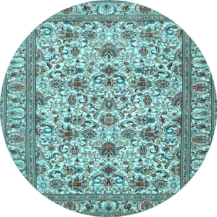 Round Persian Light Blue Traditional Rug, tr419lblu