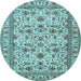 Round Persian Light Blue Traditional Rug, tr419lblu