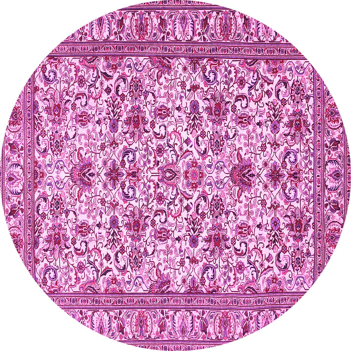 Round Persian Pink Traditional Rug, tr419pnk