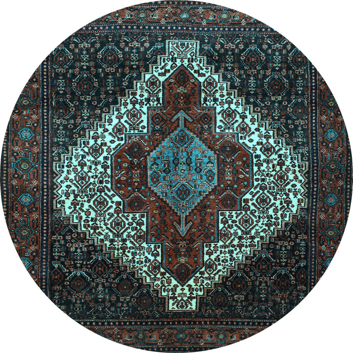 Round Persian Light Blue Traditional Rug, tr41lblu