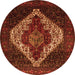 Square Persian Orange Traditional Rug, tr41org