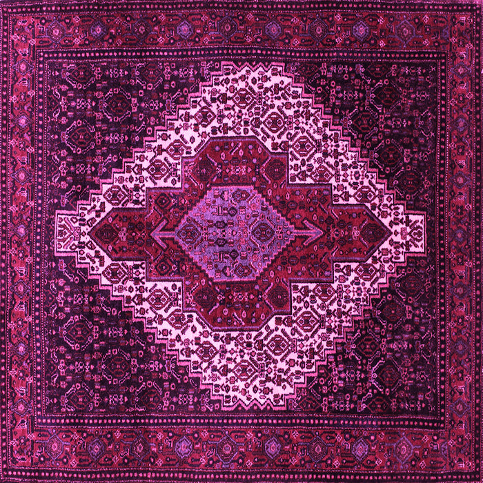 Square Machine Washable Persian Pink Traditional Rug, wshtr41pnk