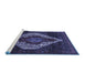 Sideview of Machine Washable Persian Blue Traditional Rug, wshtr41blu