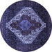 Round Persian Blue Traditional Rug, tr41blu