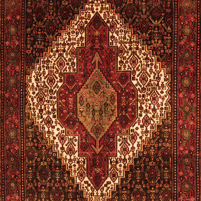 Serging Thickness of Machine Washable Persian Orange Traditional Area Rugs, wshtr41org