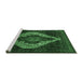 Sideview of Machine Washable Persian Emerald Green Traditional Area Rugs, wshtr41emgrn