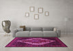 Machine Washable Persian Pink Traditional Rug in a Living Room, wshtr41pnk